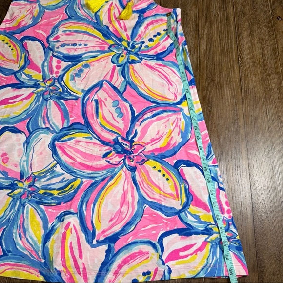 Lilly Pulitzer Margot Dress M Halter Sundress Mini Swing Dress Floral Pink Blue - Picture 7 of 11